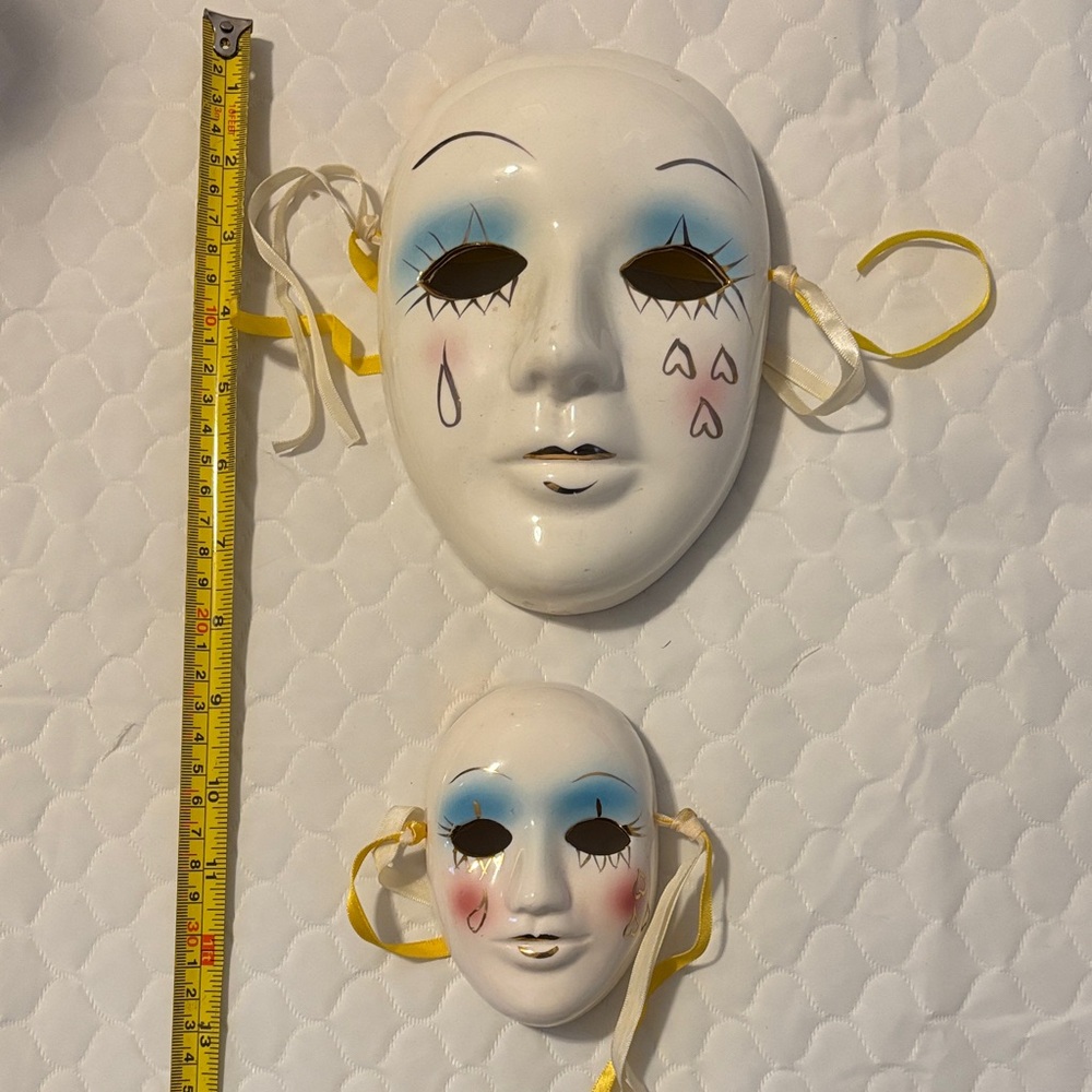 White and Blue Decorative Wall Masks